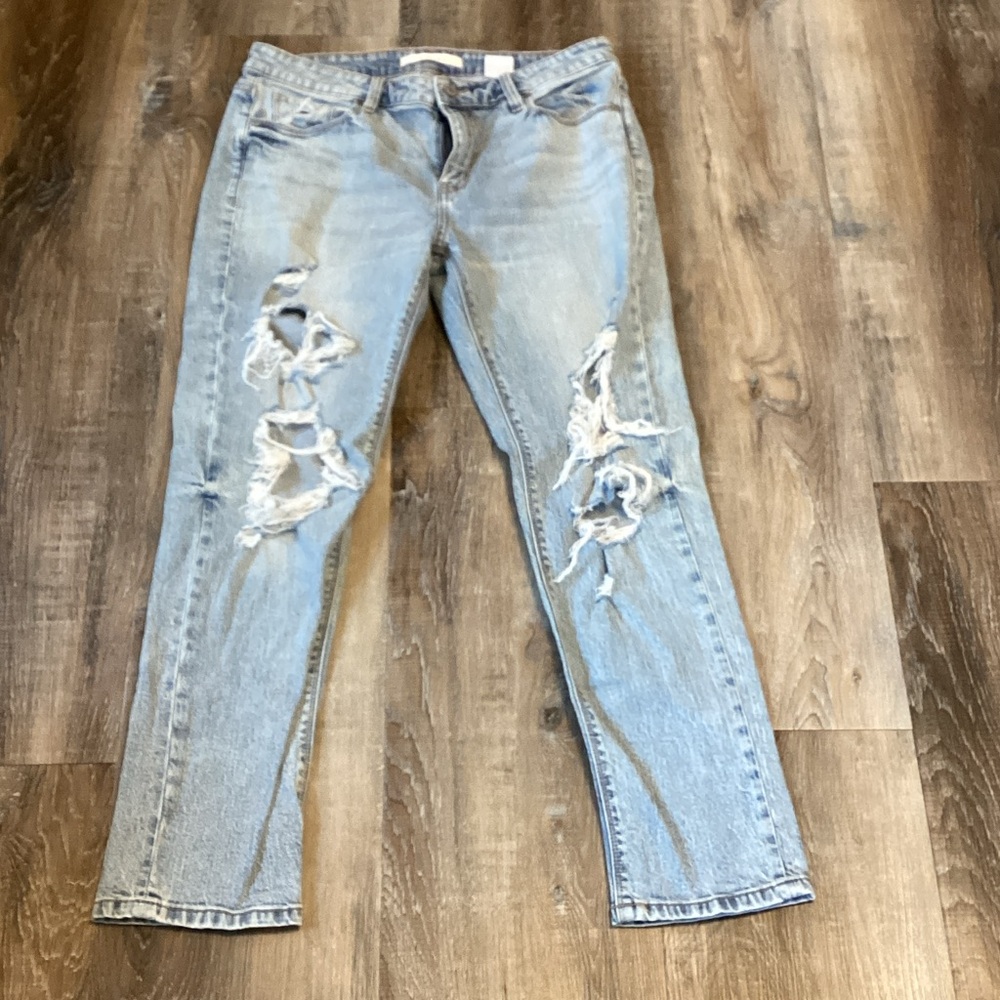 Eunina Light Blue Distressed Straight Leg Jeans